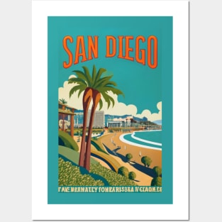 A Vintage Travel Art of San Diego - California - US Posters and Art